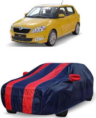 ANTOFY Car Cover For Skoda Fabia Ambition Plus 1.2 TDI CR (With Mirror Pockets)(Red, Blue)