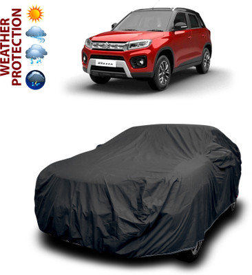 PAGORA Car Cover For Maruti Suzuki Vitara Brezza Facelift (With Mirror Pockets)(Black)
