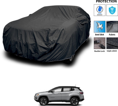 CODOKI Car Cover For Jeep Compass (With Mirror Pockets)(Black)