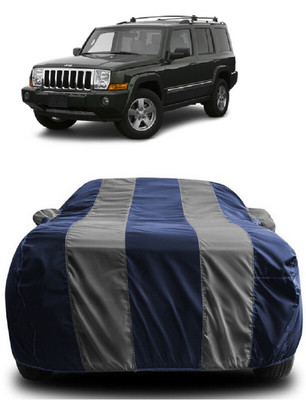 SUGASHRI Car Cover For Jeep Commander 2WD Disc Break (With Mirror Pockets)(Grey, Blue)