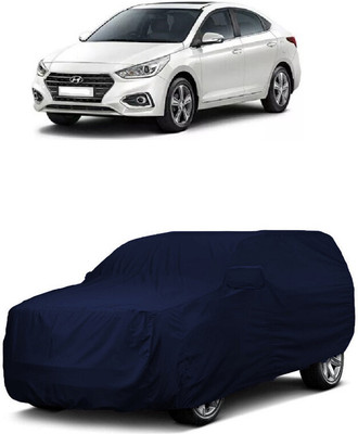 ANTOFY Car Cover For Hyundai Verna VTVT 1.6 SX Option Petrol (With Mirror Pockets)(Blue)