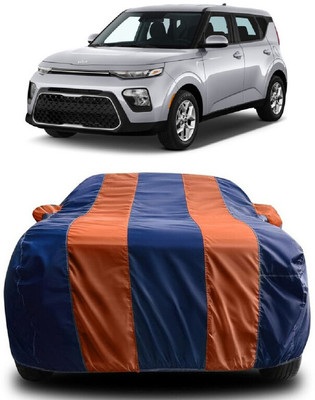 SUGASHRI Car Cover For Kia Soul (With Mirror Pockets)(Orange, Blue)