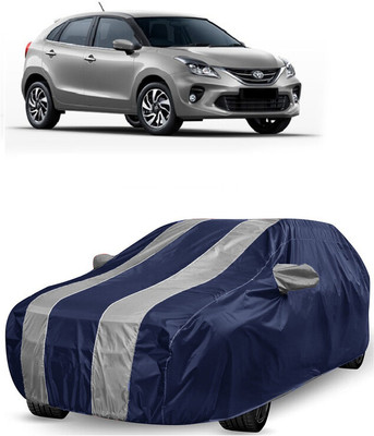 ANTOFY Car Cover For Toyota Glanza V CVT (With Mirror Pockets)(White, Blue)