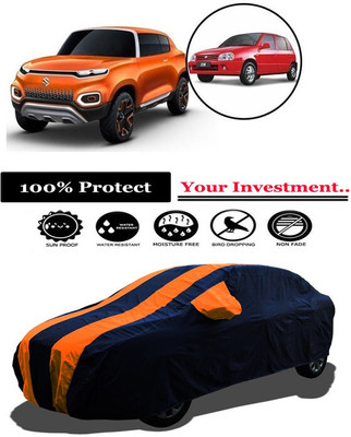 Amexride Car Cover For Maruti Suzuki Zen (With Mirror Pockets)(Orange)