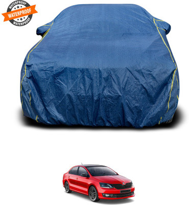 CODOKI Car Cover For Skoda Rapid (With Mirror Pockets)(Blue)