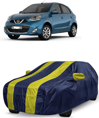 ANTOFY Car Cover For Nissan Micra XL Option D Diesel (With Mirror Pockets)(Yellow, Blue)