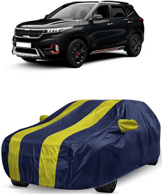 ANTOFY Car Cover For Kia Seltos HTX 1.5 (With Mirror Pockets)(Yellow, Blue)