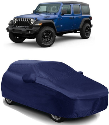 SUGASHRI Car Cover For Jeep Wrangler Unlimited 4X4 (With Mirror Pockets)(Blue)