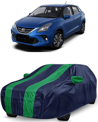 ANTOFY Car Cover For Toyota Glanza G CVT (With Mirror Pockets)(Green, Blue)