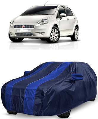 ANTOFY Car Cover For Fiat Punto Grande 1.3 (With Mirror Pockets)(Blue, Blue)