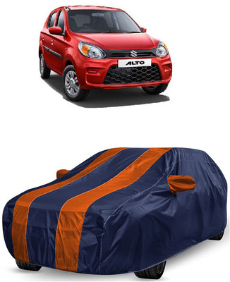 ANTOFY Car Cover For Maruti 800 Std (With Mirror Pockets)(Orange, Blue)