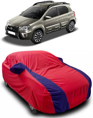 ANTOFY Car Cover For Toyota Etios Cross 1.2L G Petrol (With Mirror Pockets)(Red, Blue)