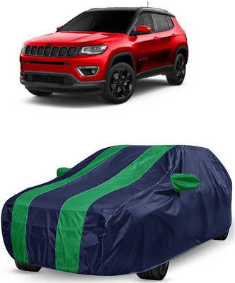 ANTOFY Car Cover For Jeep Compass 2.0 Longitude Option Diesel (With Mirror Pockets)(Green, Blue)