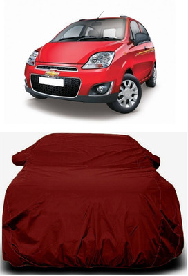 Autoprime Car Cover For Chevrolet Spark (With Mirror Pockets)(Maroon)