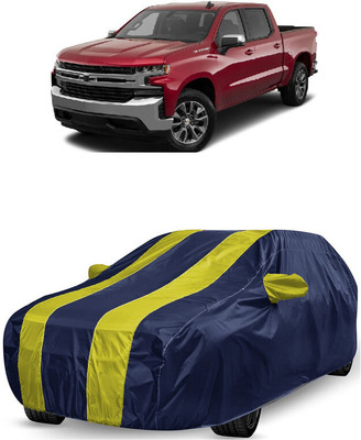 ANTOFY Car Cover For Chevrolet Silverado 5.0L (With Mirror Pockets)(Yellow, Blue)