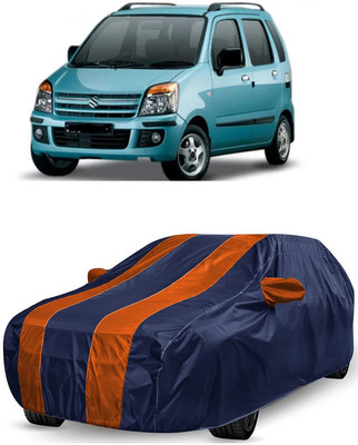 ANTOFY Car Cover For Maruti Wagon R 1.1L 16V (With Mirror Pockets)(Orange, Blue)