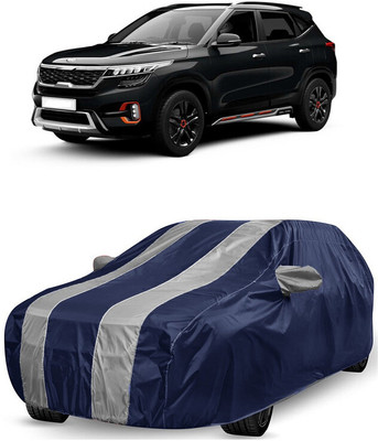 ANTOFY Car Cover For Kia Seltos HTX 1.5 (With Mirror Pockets)(White, Blue)