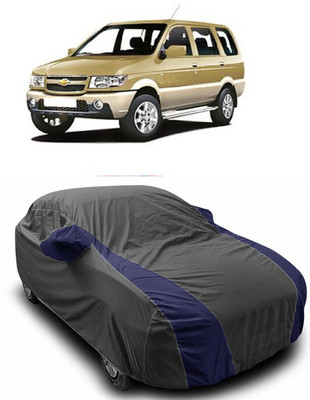 ANTOFY Car Cover For Chevrolet Tavera 7 STR (With Mirror Pockets)(Grey, Blue)