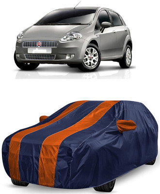 ANTOFY Car Cover For Fiat Punto Emotion 1.4L (With Mirror Pockets)(Orange, Blue)