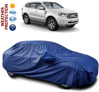 CODOKI Car Cover For Ford Endeavour (With Mirror Pockets)(Blue)