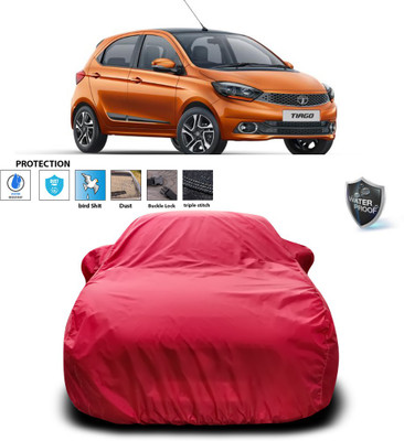 PAGORA Car Cover For Tata Tiago (With Mirror Pockets)(Maroon)