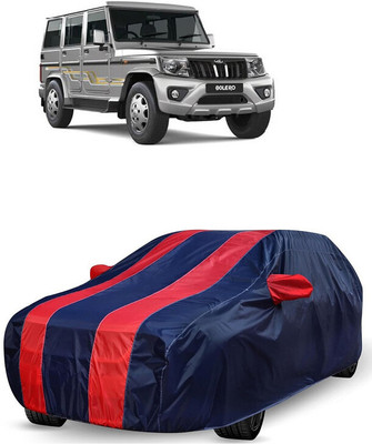 ANTOFY Car Cover For Mahindra Bolero (With Mirror Pockets)(Red, Blue)