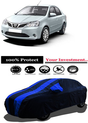 Amexride Car Cover For Toyota Etios 1.5 Xclusive (With Mirror Pockets)(Multicolor)