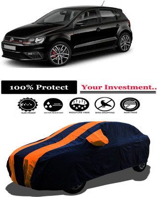 Amexride Car Cover For Volkswagen Polo 1.5 TDI Highline (With Mirror Pockets)(Orange)