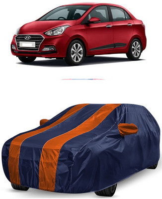 ANTOFY Car Cover For Hyundai Xcent 1.2 CRDi S Diesel (With Mirror Pockets)(Orange, Blue)