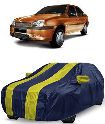 ANTOFY Car Cover For Ford Ikon 1.6L (With Mirror Pockets)(Yellow, Blue)