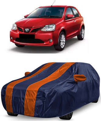 ANTOFY Car Cover For Toyota Etios Liva G (With Mirror Pockets)(Orange, Blue)