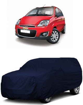 ANTOFY Car Cover For Chevrolet Spark (With Mirror Pockets)(Blue)