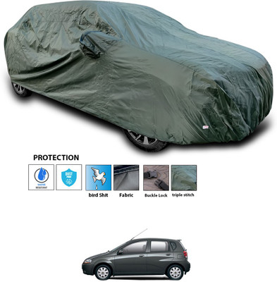 GOSHIV-car and bike accessories Car Cover For Chevrolet Aveo Uva (With Mirror Pockets)(Green)