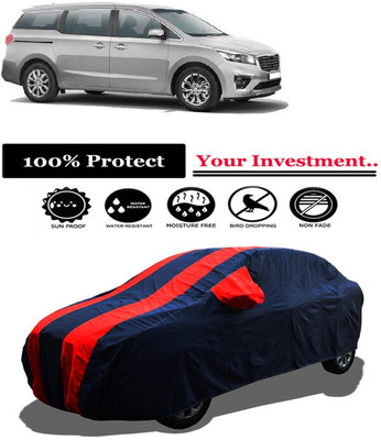 Amexride Car Cover For Kia Carnival Limousine Diesel (With Mirror Pockets)(Red, Blue)