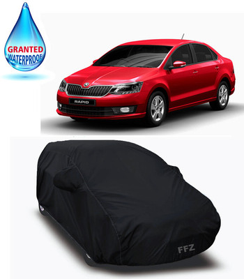 FFZ Car Cover For Skoda Rapid (With Mirror Pockets)(Black, For 2020 Models)