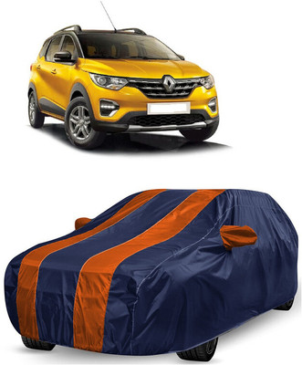 ANTOFY Car Cover For Renault Triber (With Mirror Pockets)(Orange, Blue)