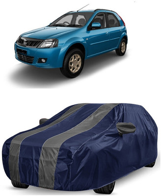 ANTOFY Car Cover For Mahindra E Verito D6 (With Mirror Pockets)(Grey, Blue)