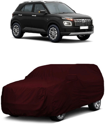 ANTOFY Car Cover For Hyundai Venue S Diesel (With Mirror Pockets)(Maroon)