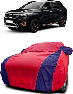 Autoprime Car Cover For Kia Seltos HTX 1.5 (With Mirror Pockets)(Red, Blue)