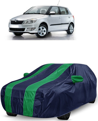 ANTOFY Car Cover For Skoda Fabia Elegance 1.2 TDI (With Mirror Pockets)(Green, Blue)
