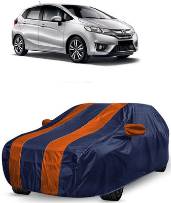 ANTOFY Car Cover For Honda Jazz 1.2 SV i VTEC (With Mirror Pockets)(Orange, Blue)