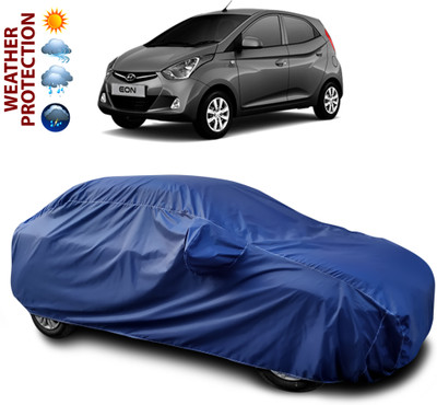 CODOKI Car Cover For Hyundai Eon (With Mirror Pockets)(Blue)