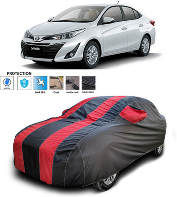 PAGORA Car Cover For Toyota Yaris (With Mirror Pockets)(Red)