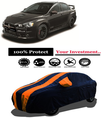 Amexride Car Cover For Mitsubishi Lancer Evolution (With Mirror Pockets)(Orange)