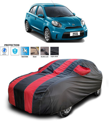 PAGORA Car Cover For Nissan Micra Active (With Mirror Pockets)(Red)