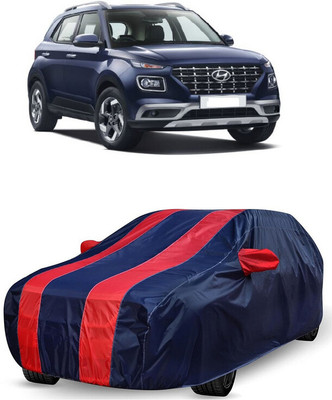 ANTOFY Car Cover For Hyundai Venue (With Mirror Pockets)(Red, Blue)