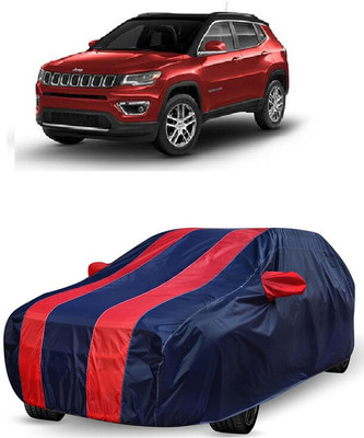 ANTOFY Car Cover For Jeep Compass 1.4 Longitude Option Petrol (With Mirror Pockets)(Red, Blue)