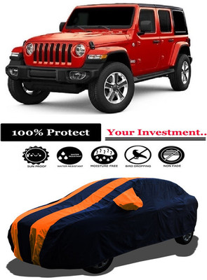 Amexride Car Cover For Jeep Wrangler 2.0 4x4 Petrol (With Mirror Pockets)(Orange)