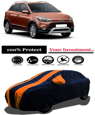 Amexride Car Cover For Hyundai i20 Active (With Mirror Pockets)(Orange)