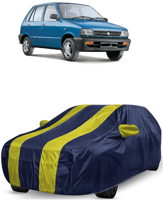 ANTOFY Car Cover For Maruti 800 AC Uniq (With Mirror Pockets)(Yellow, Blue)